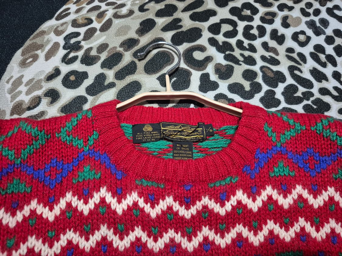 80's 에디 바우어 크리스마스 빈티지 니트 스웨터 L 상품이미지2