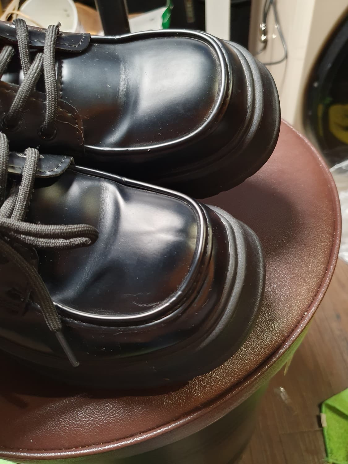 블랙 통굽 더비 슈즈 240mm 상품이미지9