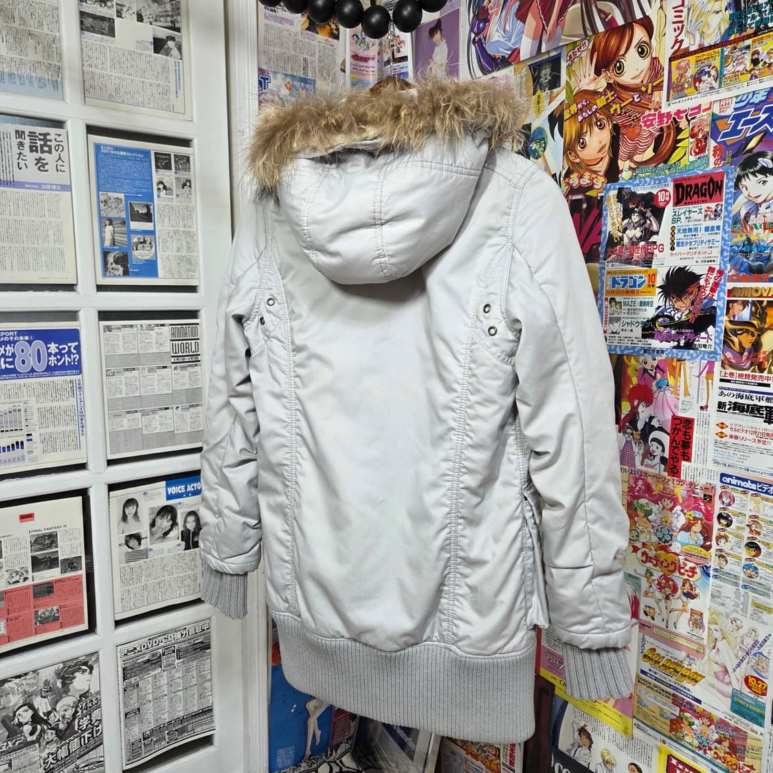 JPN 라이트 그레이 퍼 후드 야상 투웨이 점퍼 상품이미지6