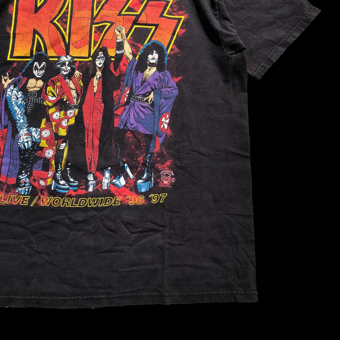 [L] 96-97 KISS TOUR 락 밴드 티셔츠 상품이미지5