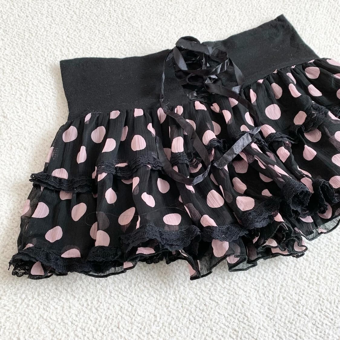히메갸루 블랙x베이비핑크 미니 캉캉 스커트 상품이미지2