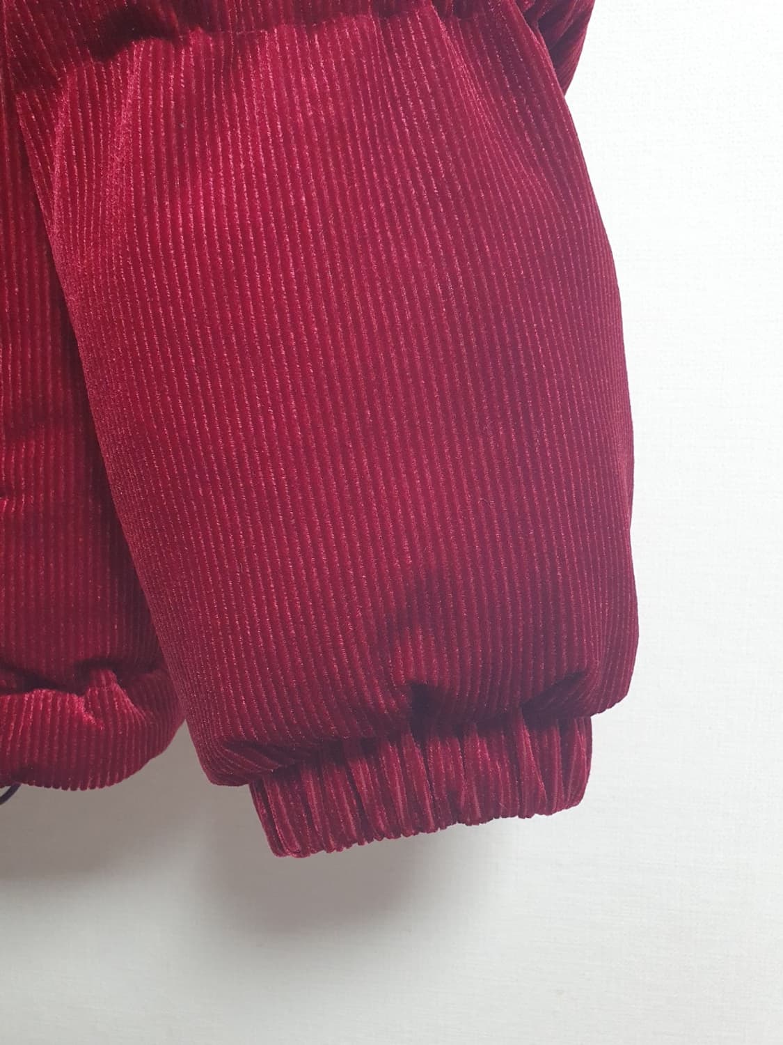 버건디 코듀로이 벨벳 다운 자켓 – 널디 / 숏기장 / S 상품이미지5