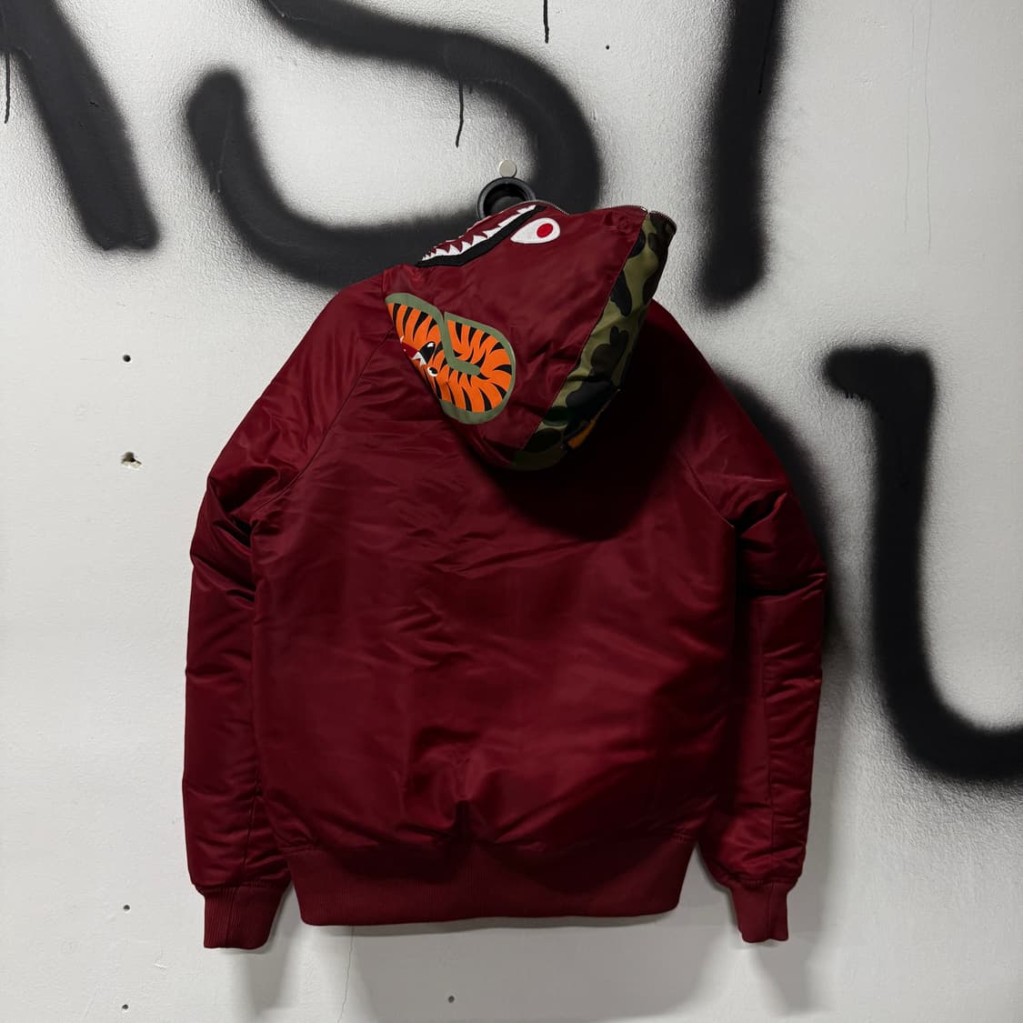 정품 베이프 하프 카모 녹계 샤크 풀 집업 후디 푸퍼 봄버 자켓 상품이미지2