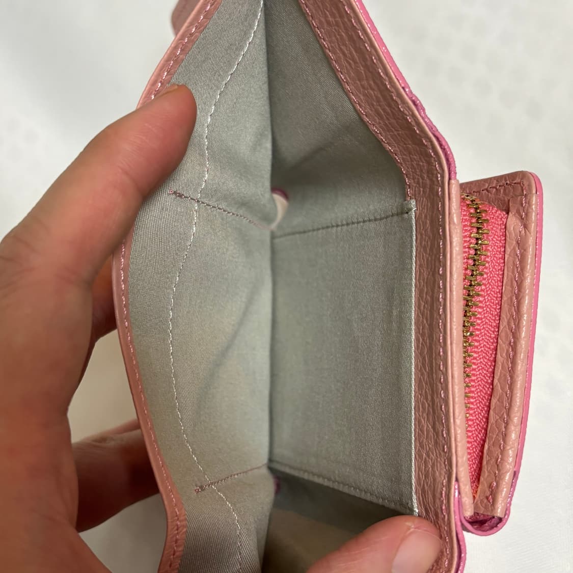 카모 핑크 골드 패턴 삼단 반지갑 상품이미지5