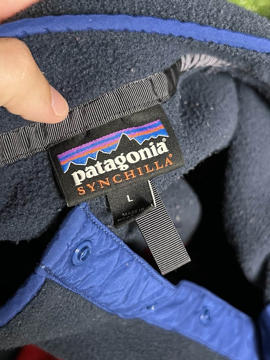 20FW 파타고니아 신칠라 스냅-T 플리스 네이비/레드 상품이미지3