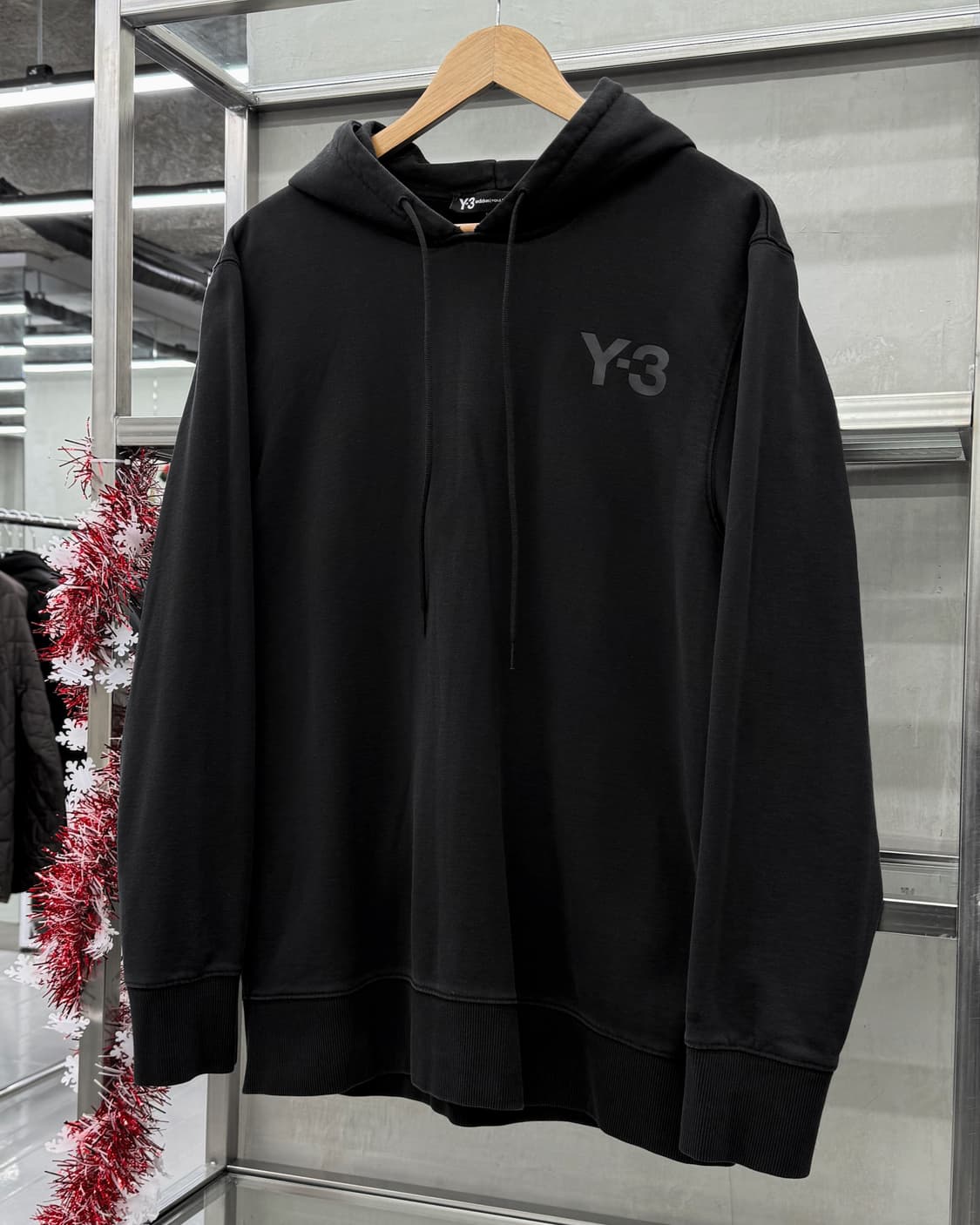 Y-3 요지 야마모토 베이직 로고 스웻 후디 상품이미지2