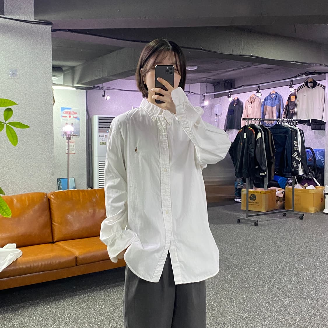 폴로 랄프로렌 브라운포니 코튼 화이트 셔츠 B4416 상품이미지1