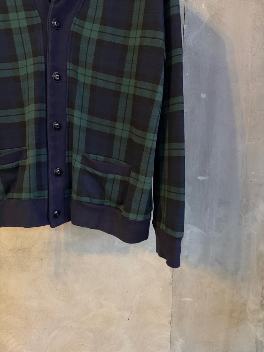 BEAMS 빔즈 숄칼라 블랙와치 가디건 100 상품이미지5