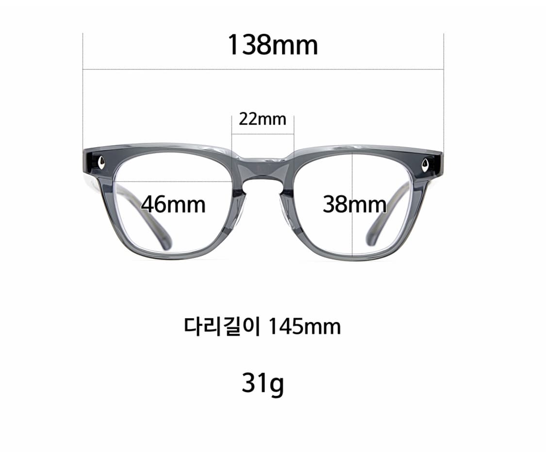 그레이스모크 아세테이트 투명 46" 새제품  상품이미지9