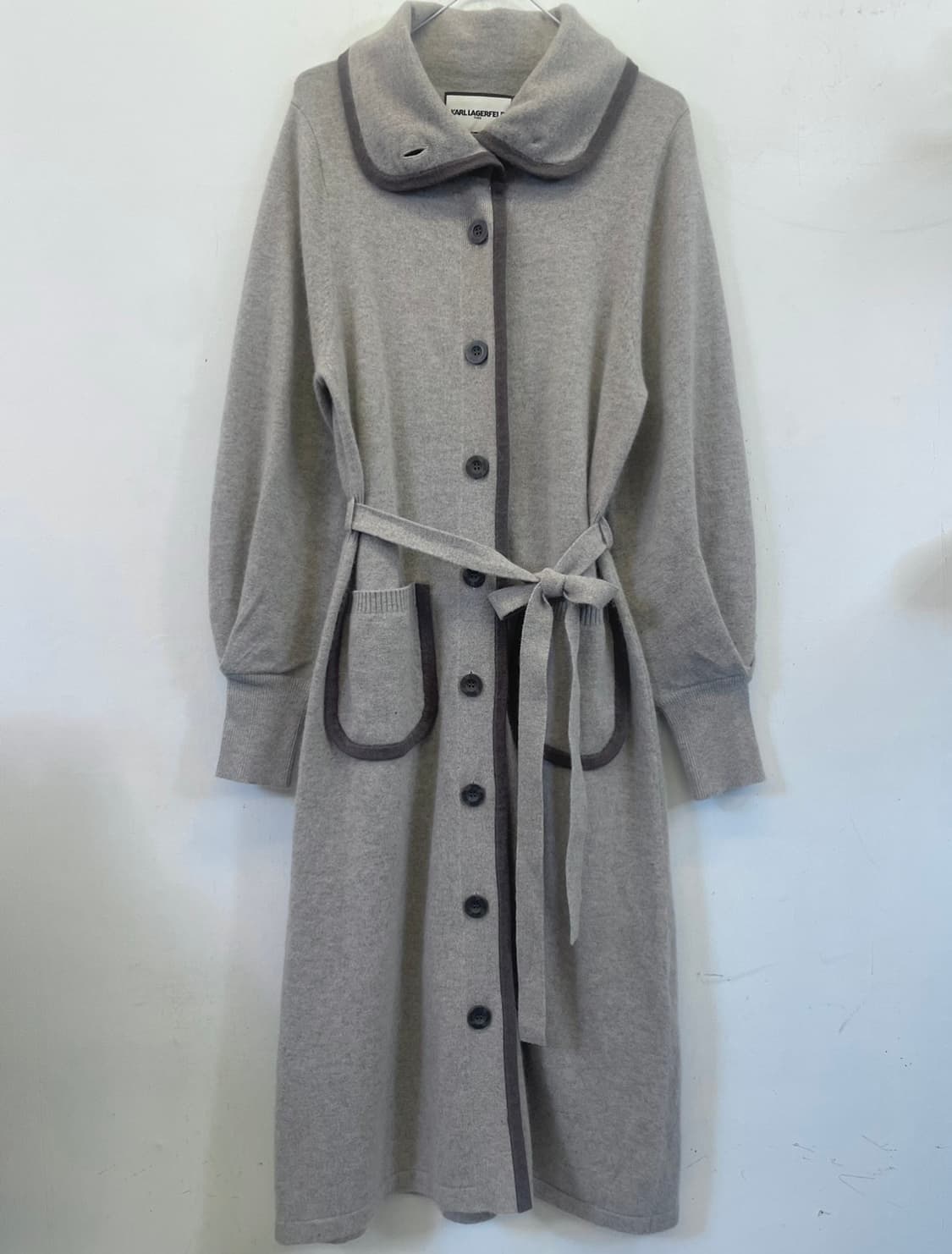 칼라거펠트 폭스양모울 혼방 니트롱원피스 울니트코트 롱가디건 상품이미지1