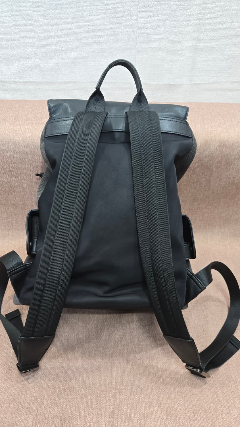 BVP  상태최상 글렌체크 가죽 백팩 가방 상품이미지2