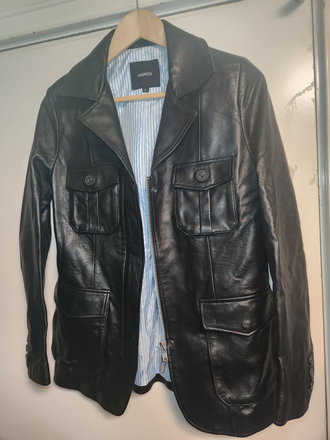 엔드로스(Andros) 이태리 가죽 블레이져 자켓(실측사이즈 확인) 상품이미지1