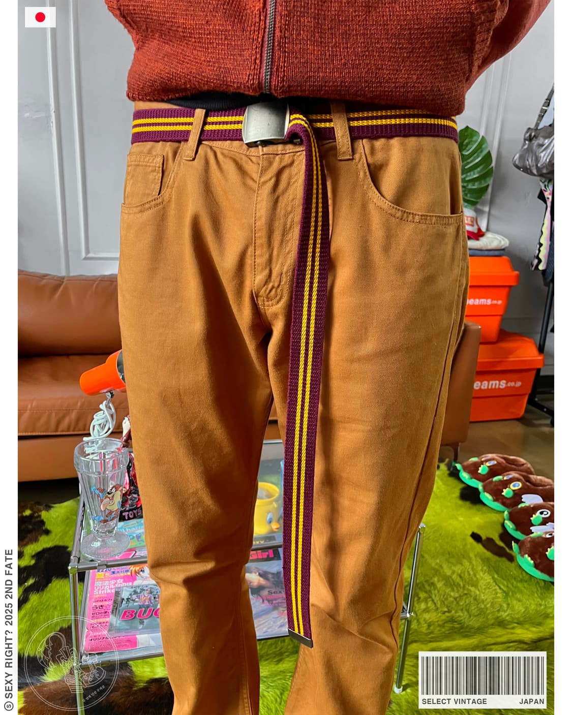 Japanese 2-Line Canvas Old Long Web Belt 상품이미지1