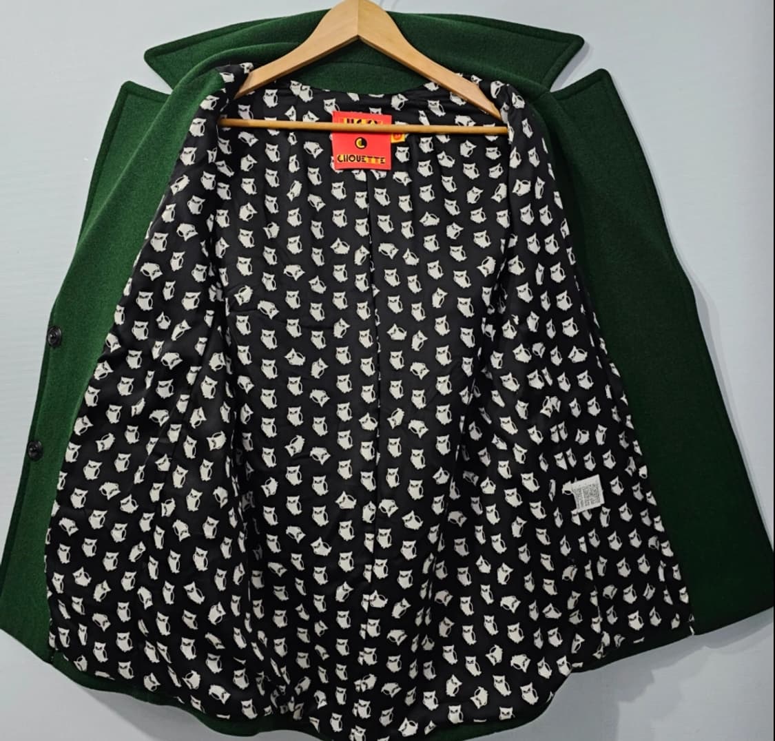 럭키슈에뜨 그린 오버핏 울 코트 ~44반 상품이미지5