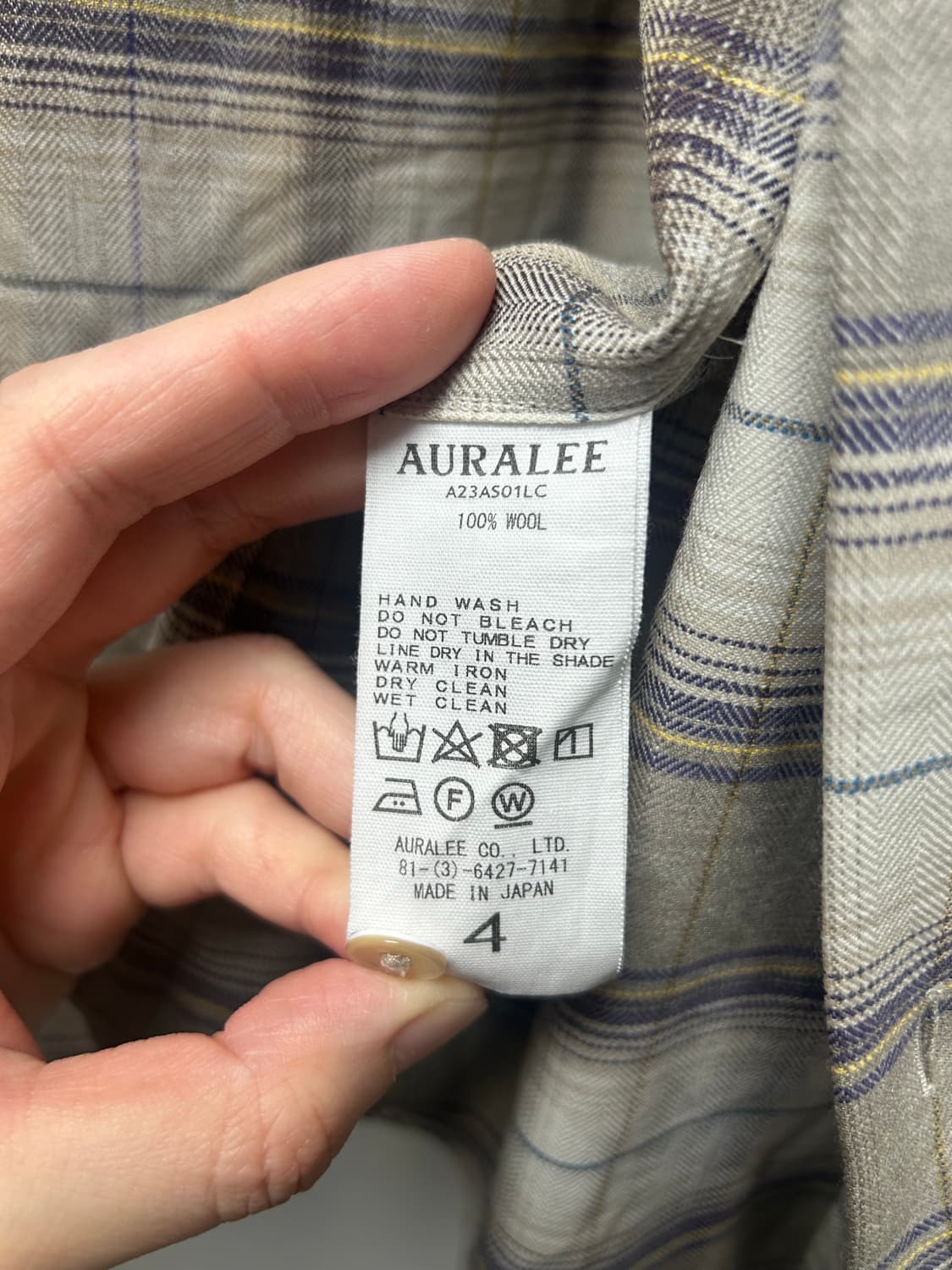 [4] 23AW 오라리 슈퍼 라이트 울 체크 셔츠 라이트브라운 상품이미지2