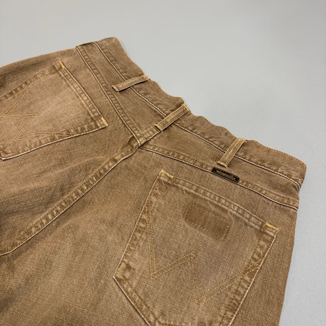 랭글러(wrangler) 344 베이지 워시드 스트레이트 데님 팬츠 상품이미지5