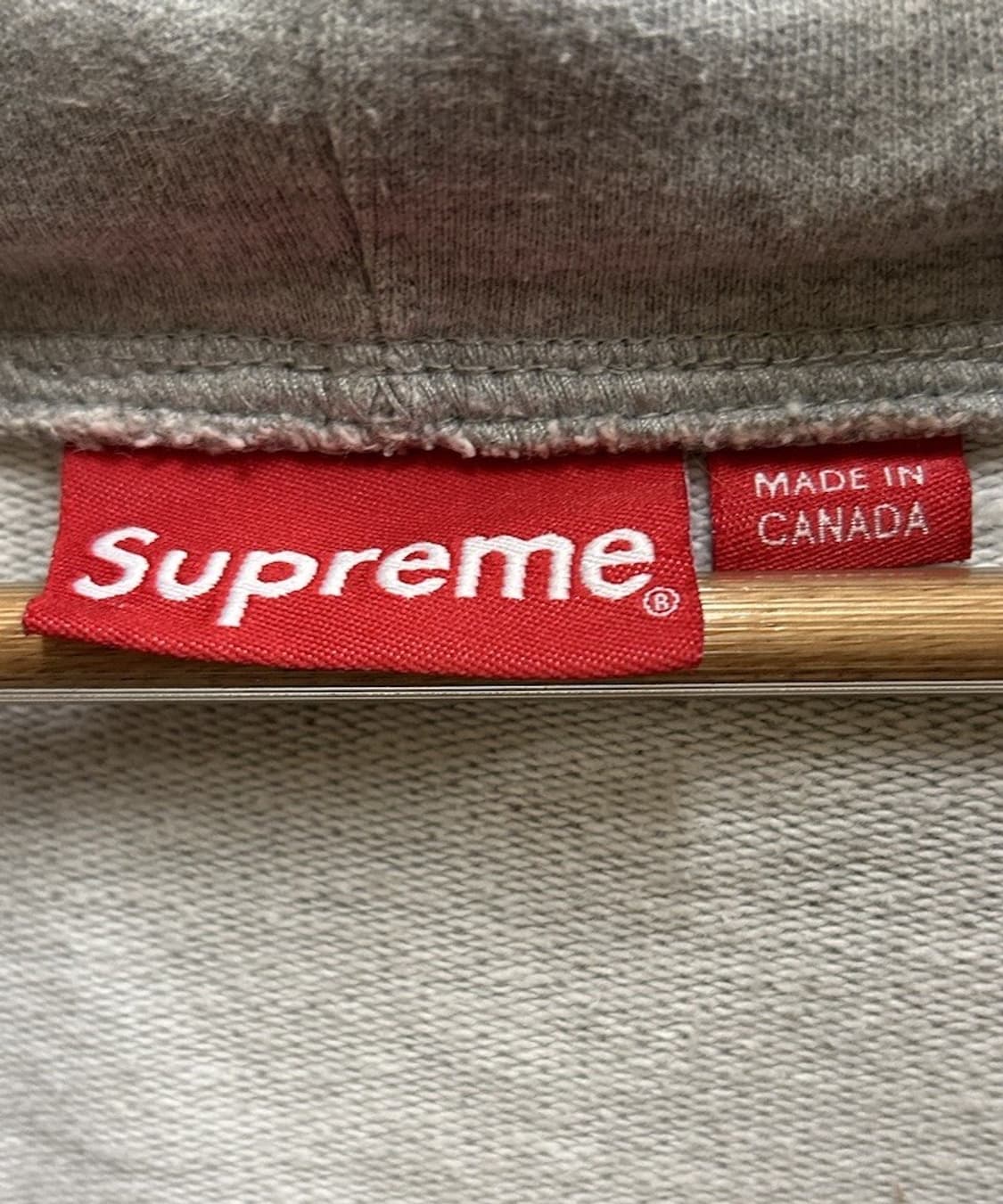 16FW 슈프림 올드 잉글리시 후드 로고 후드집업 헤더 그레이 상품이미지4