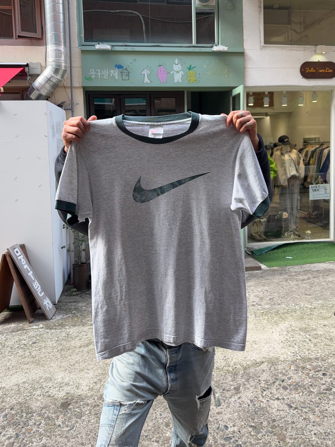 90’s Nike big swoosh logo faded T-shirt 상품이미지2