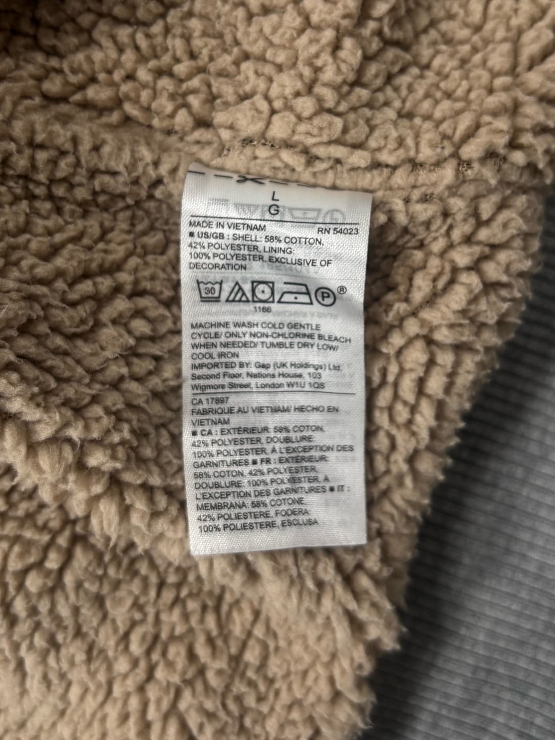 갭 빅로고 그레이 후드집업 상품이미지6