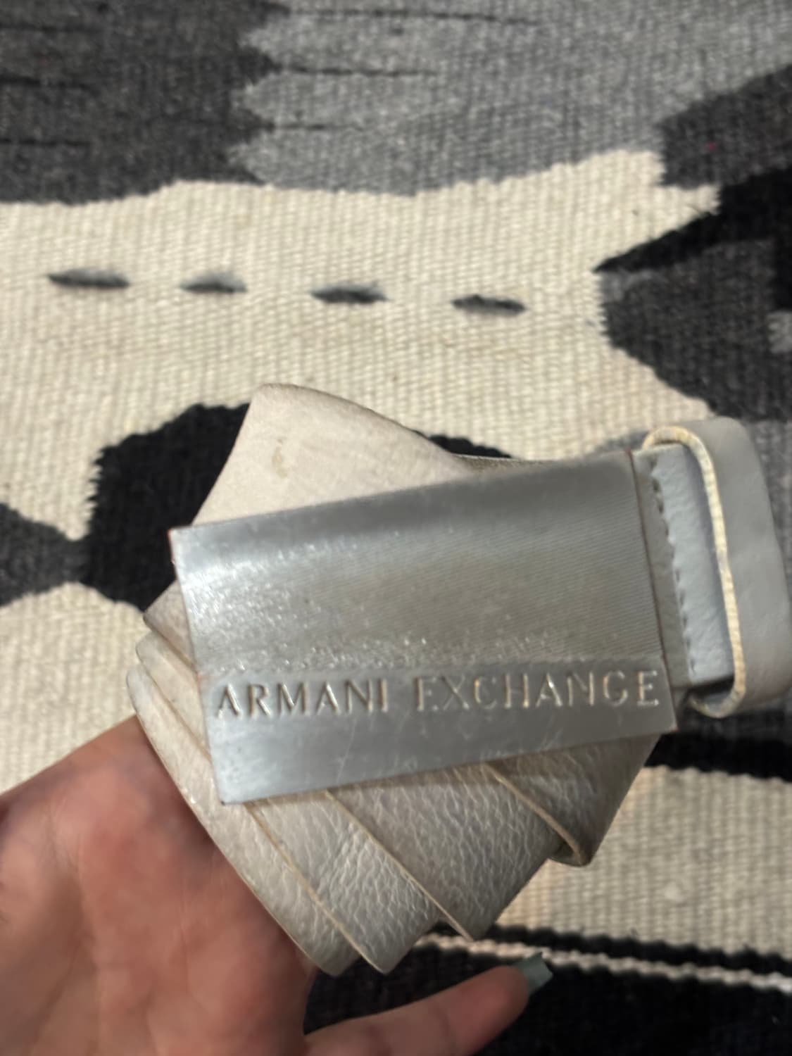 ARMANI EXCHANGE 화이트 레더 벨트 상품이미지5