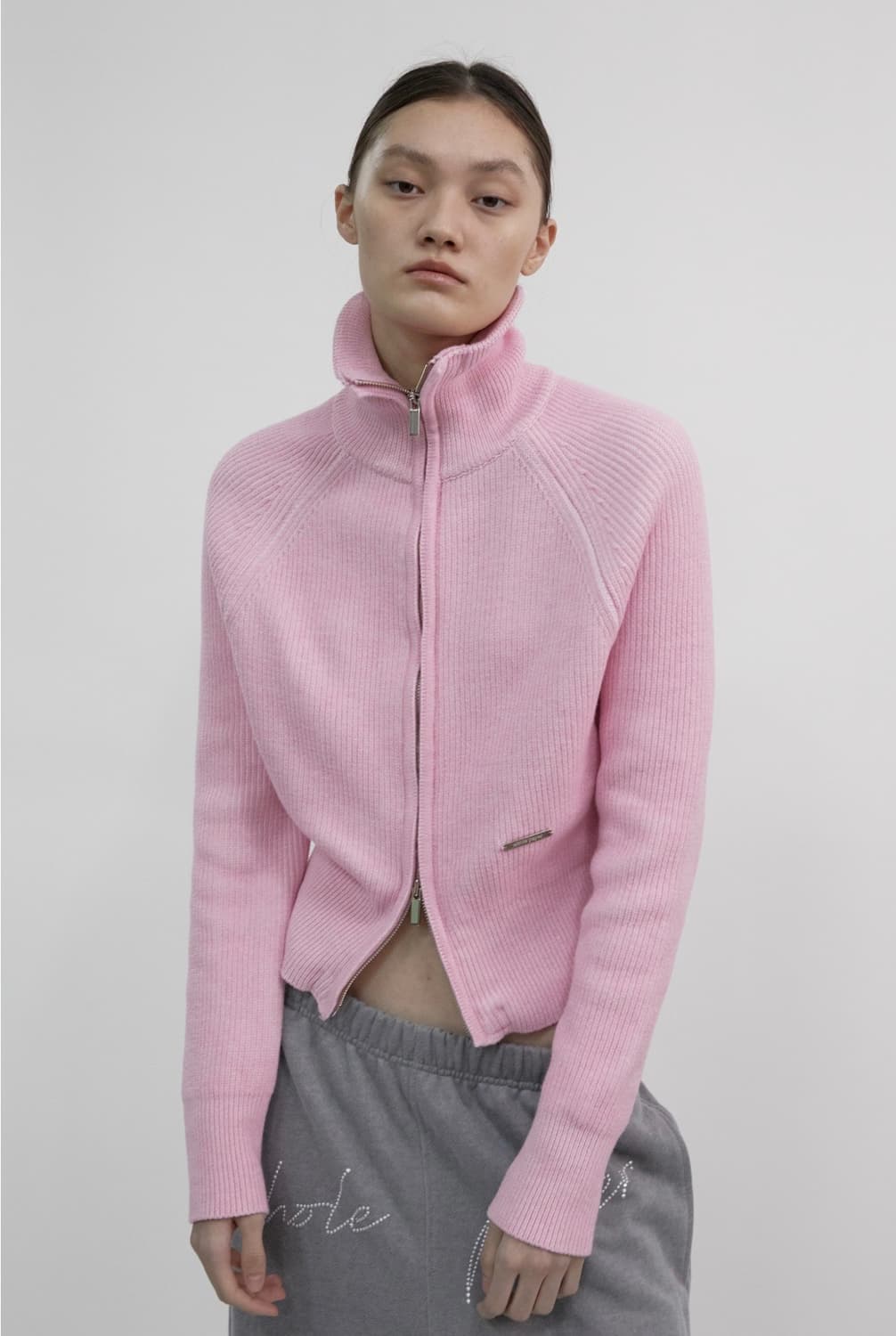 홀페이퍼 투톤 래글런 니트 집업(택없는 새상품) 상품이미지2