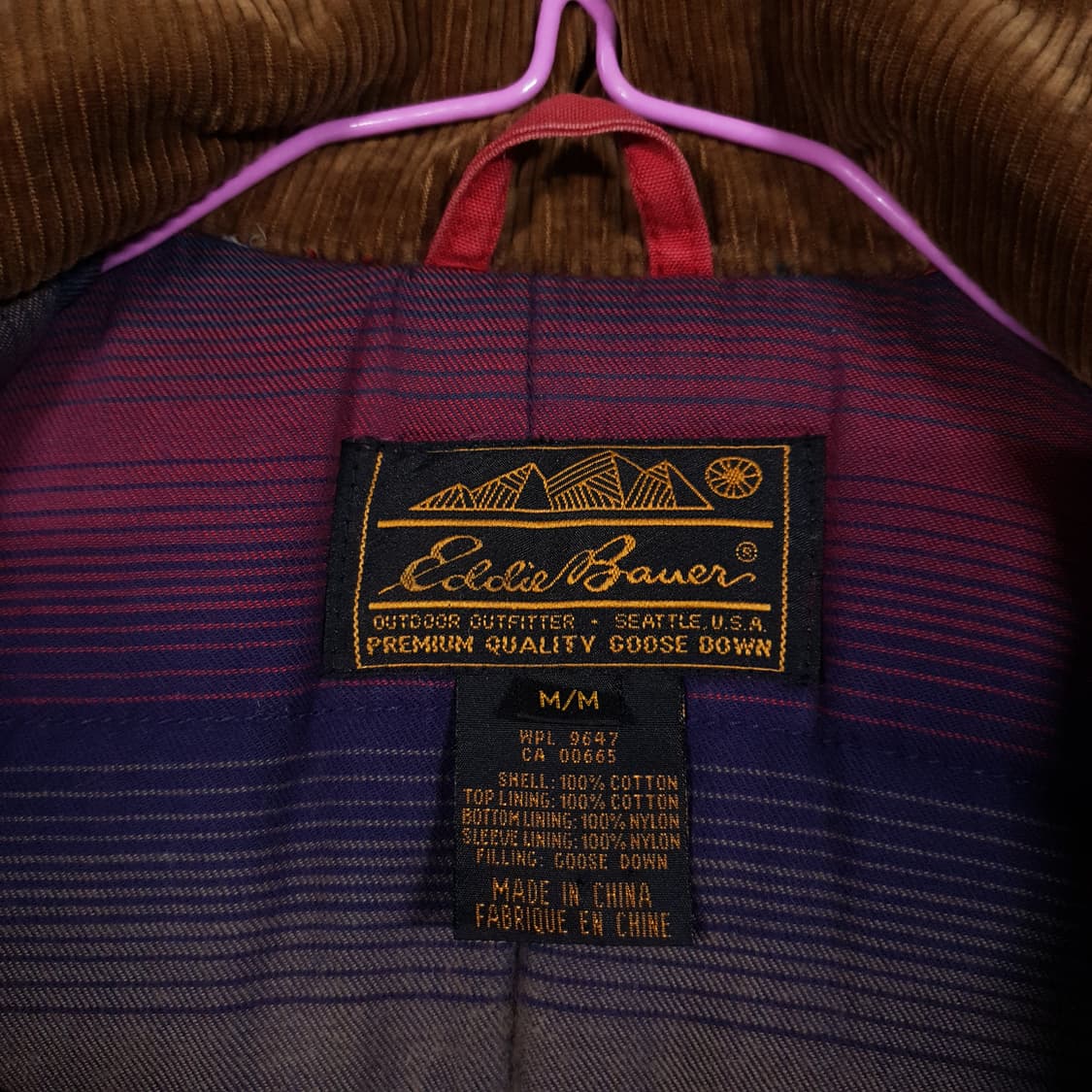 희귀 에디바우어 코듀로이 카라 카구스다운 초어 필드 워크 자켓 패딩 점퍼 상품이미지5