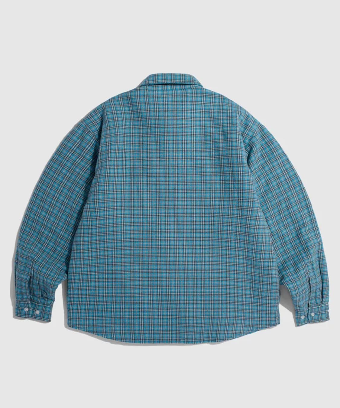 피도디도 퀼팅 체크 셔츠 블루 상품이미지2