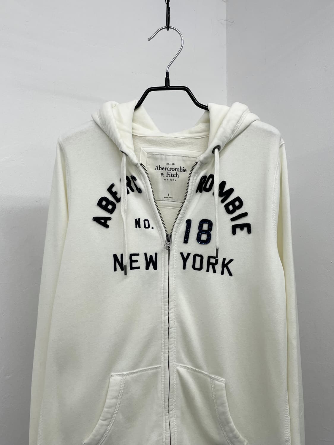 아베크롬비 화이트 로고 후드집업 상품이미지7