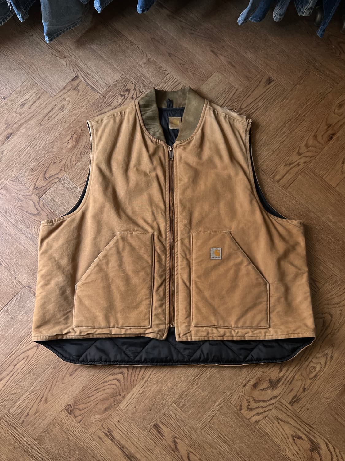 [3XL]칼하트 USA 빈티지 데미지드 브라운 워크 베스트 상품이미지1