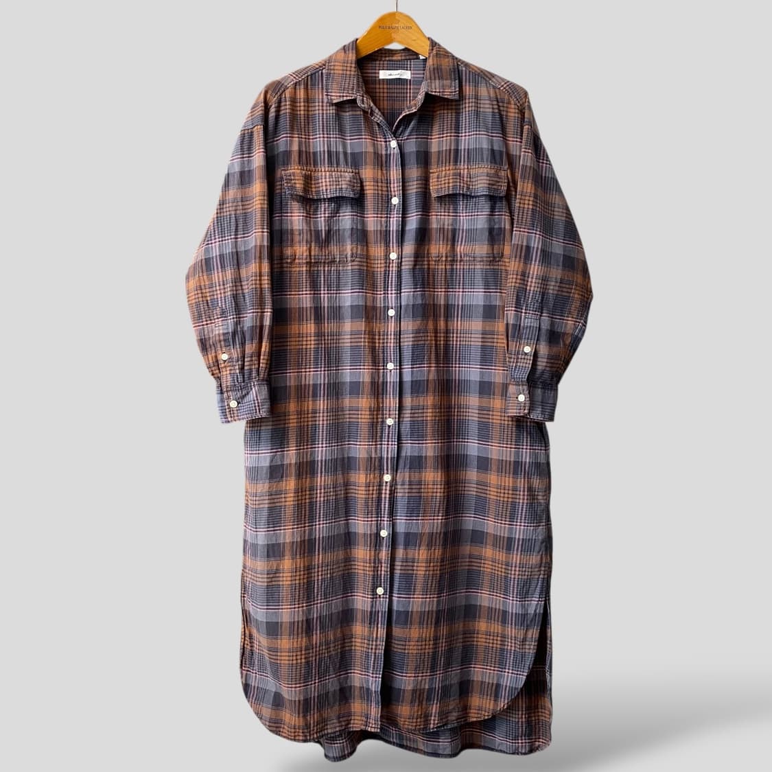 (여성M)니코앤드 체크 셔츠 롱 원피스 상품이미지1