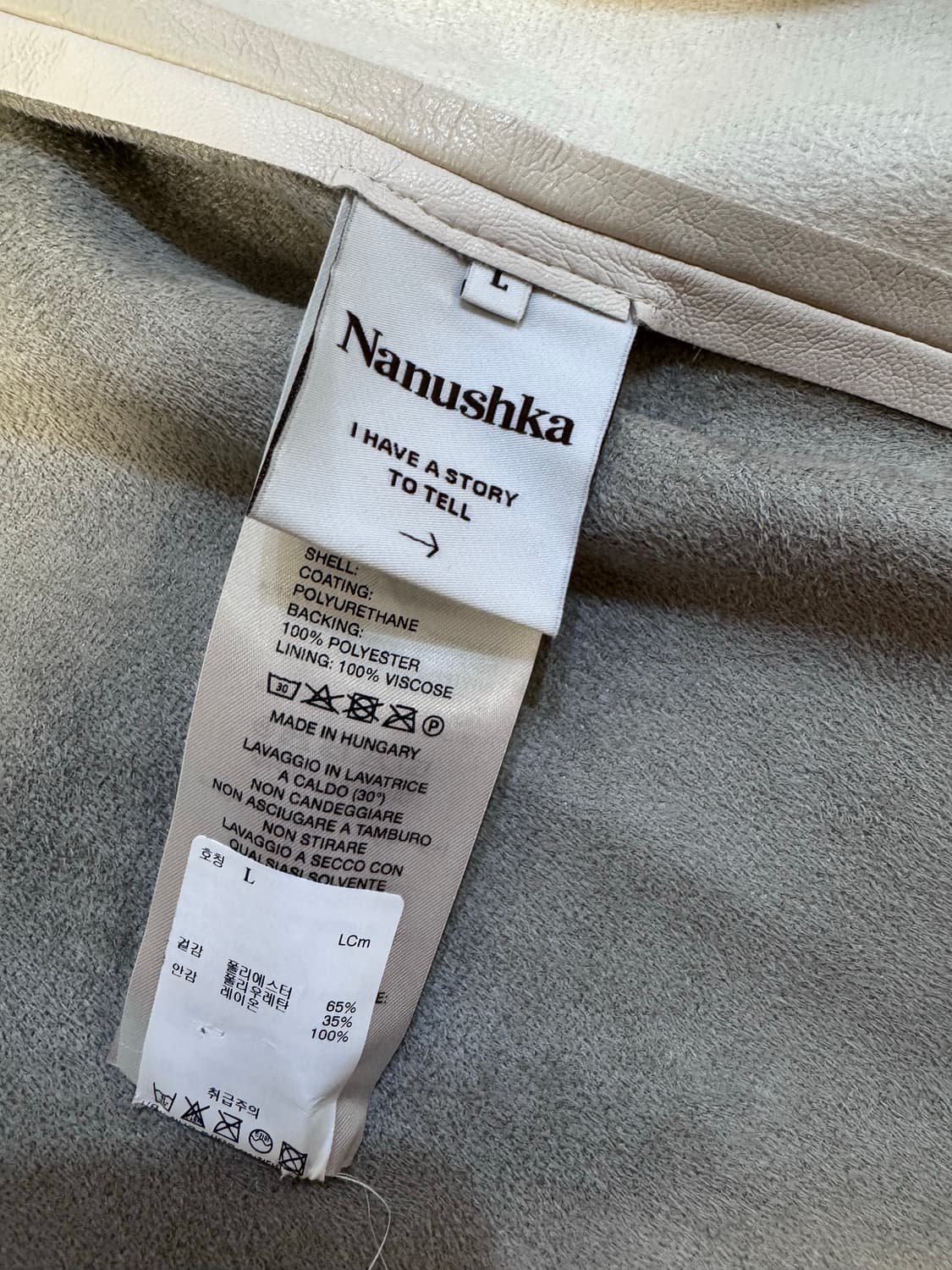Nanushka 나누슈카 반팔 비건 레더 셔츠 L 상품이미지7