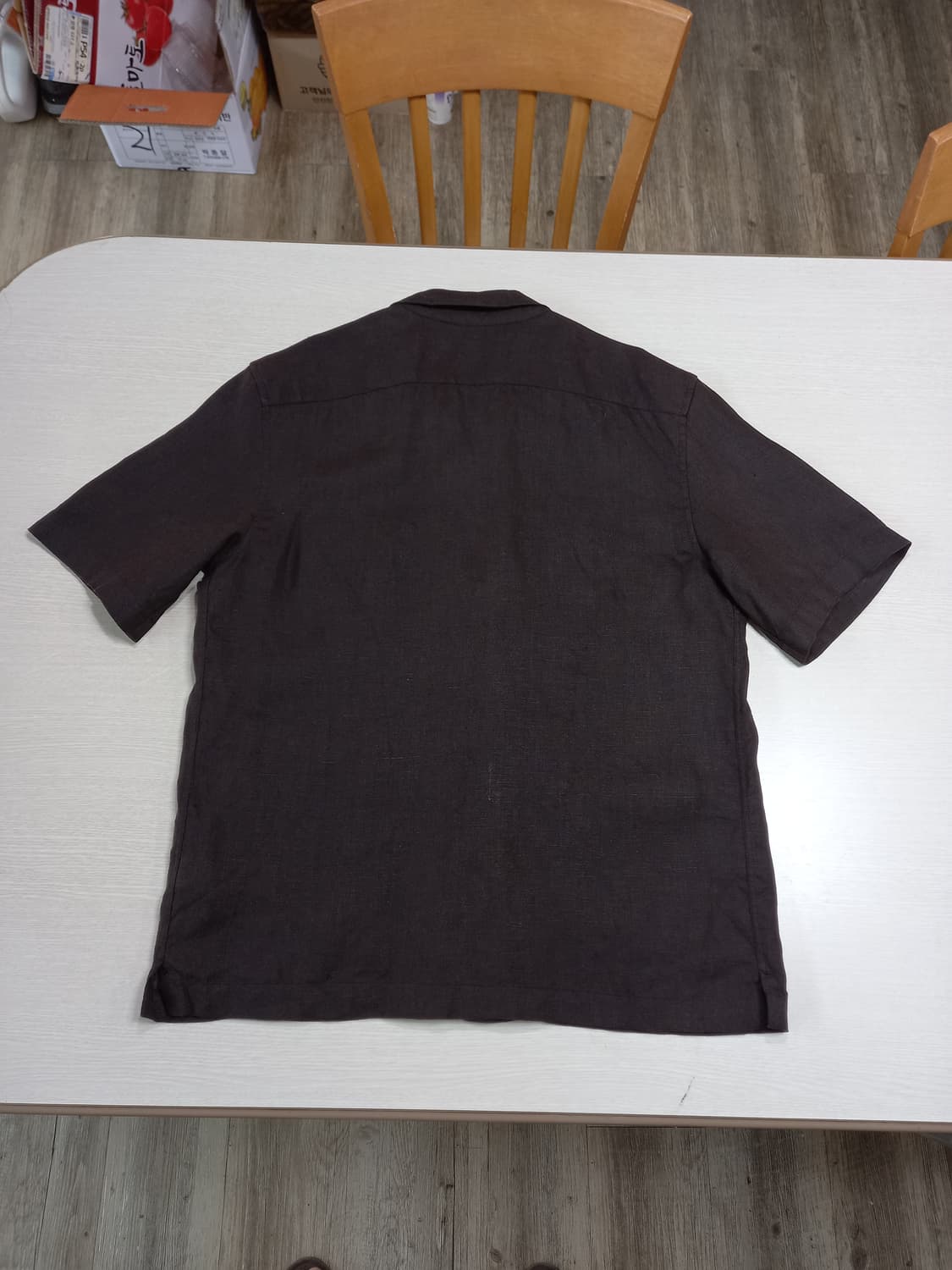 L-XL ZARA 린넨100% 반팔 블레이저 다크브라운 L-636 상품이미지3