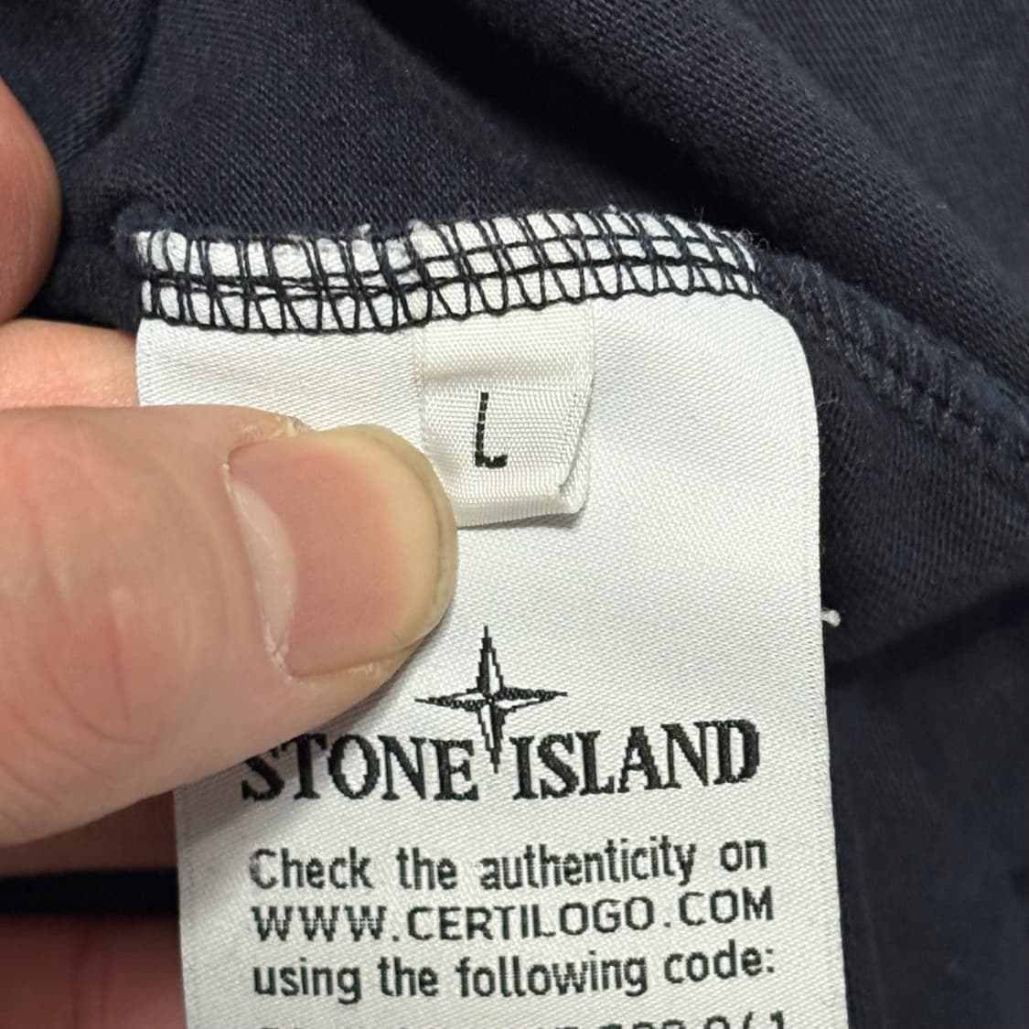 Stone Island 네이비 롱슬리브 티셔츠 상품이미지4