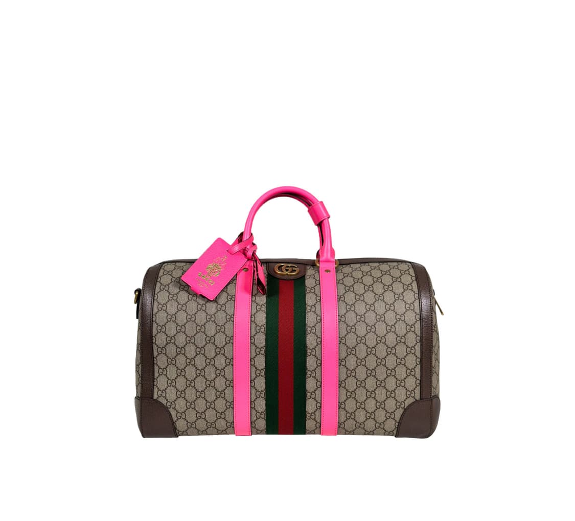 [M] Gucci 구찌 사보이 오피디아 GG 더플 보스턴백 미디움 푸시아 상품이미지1