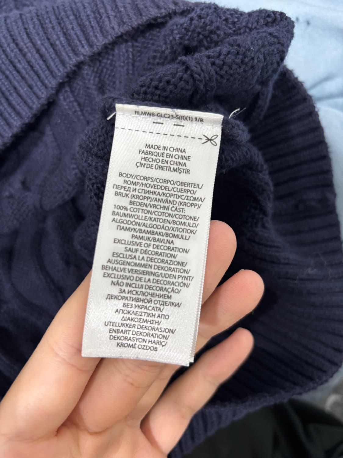 [M] 폴로 꽈배기 니트 네이비 상품이미지3