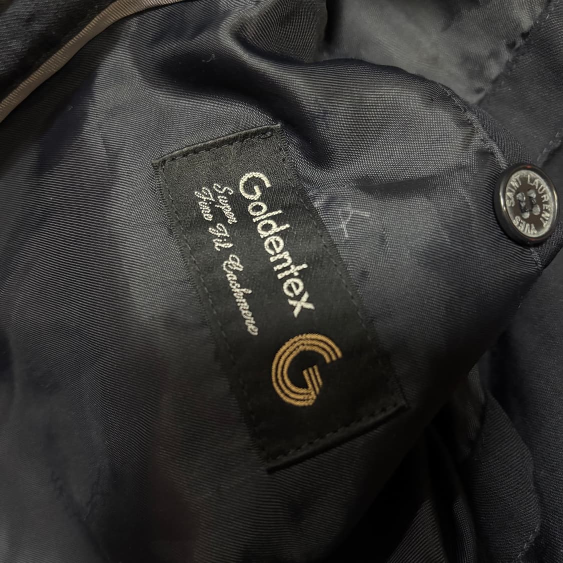 90s 입생로랑 YSL 블랙네이비 블루종 점퍼 자켓 상품이미지4