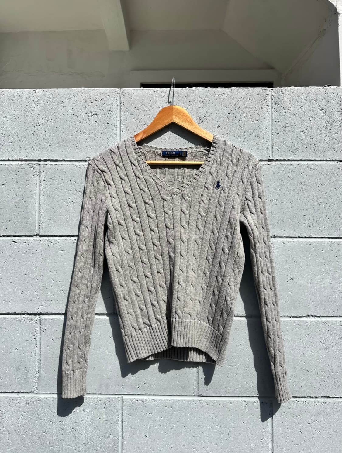 폴로 랄프로렌 브이넥 케이블 니트 상품이미지1