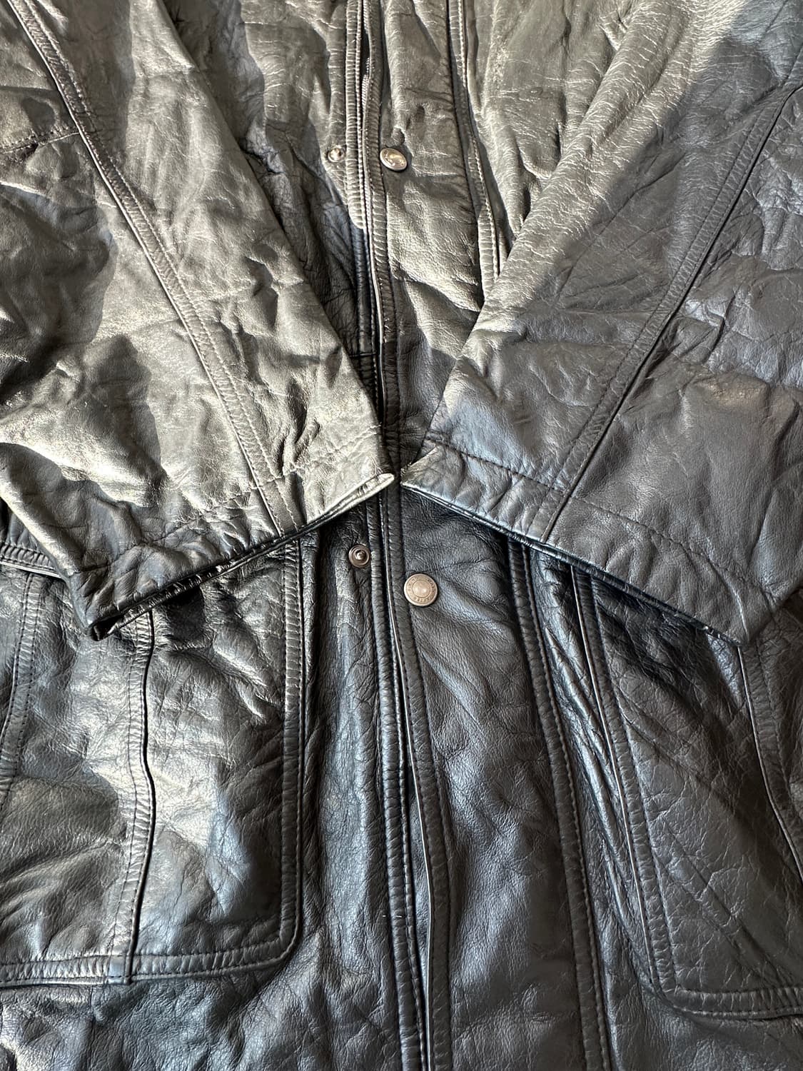 JPN 90s 소가죽 레더 자켓 L 상품이미지3