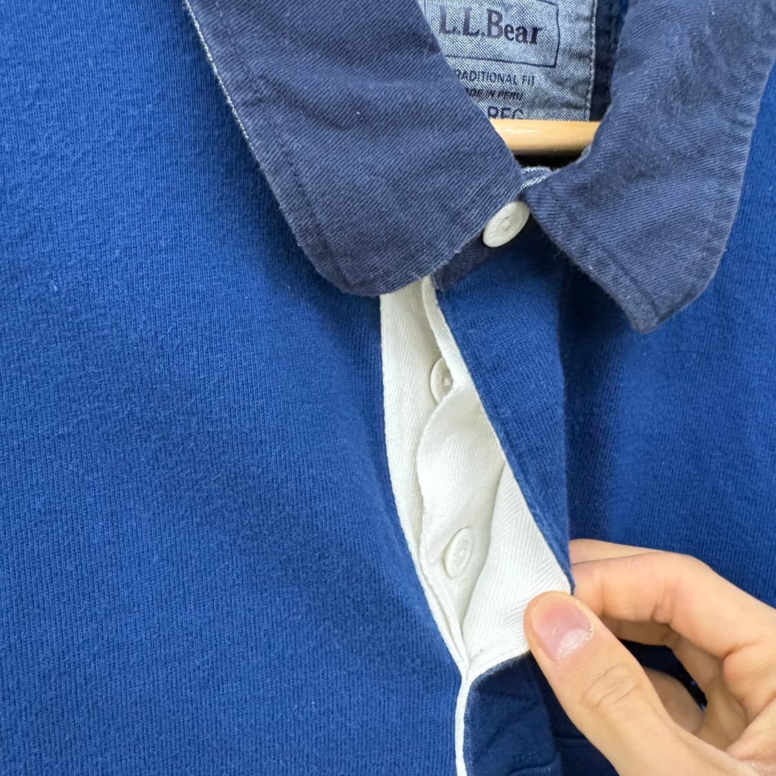 L.L.Bean 엘엘빈 네이비 럭비 반팔 티셔츠 남성L 상품이미지5