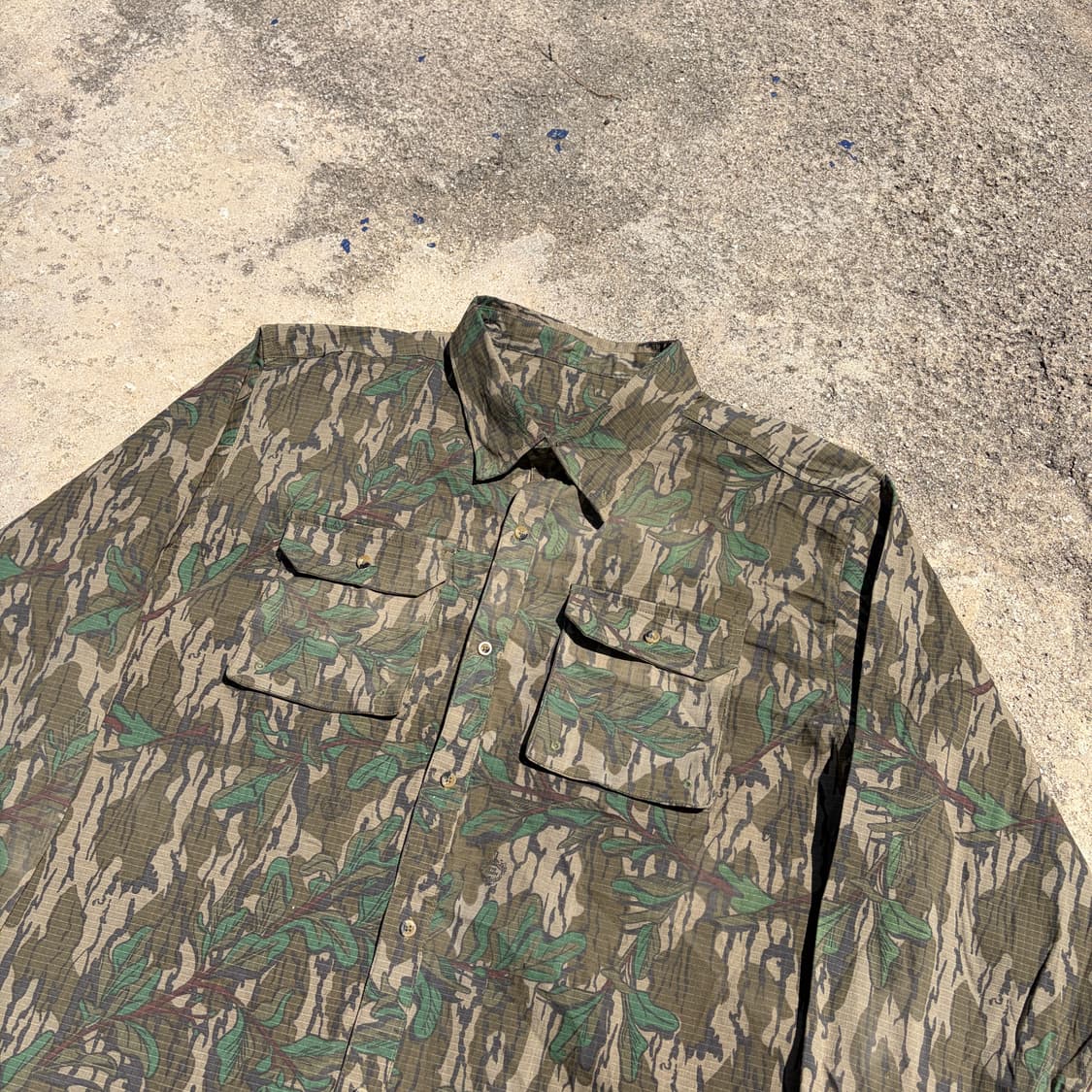 80s-90s Greenleaf 카모 빈티지 셔츠 XL 상품이미지4
