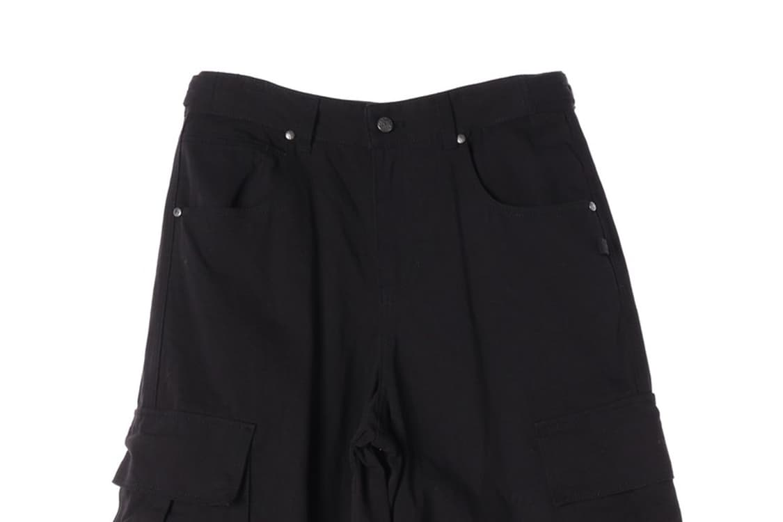 아이돈워너셀 입체 포켓 커브드 와이드 카고 팬츠 블랙 상품이미지3