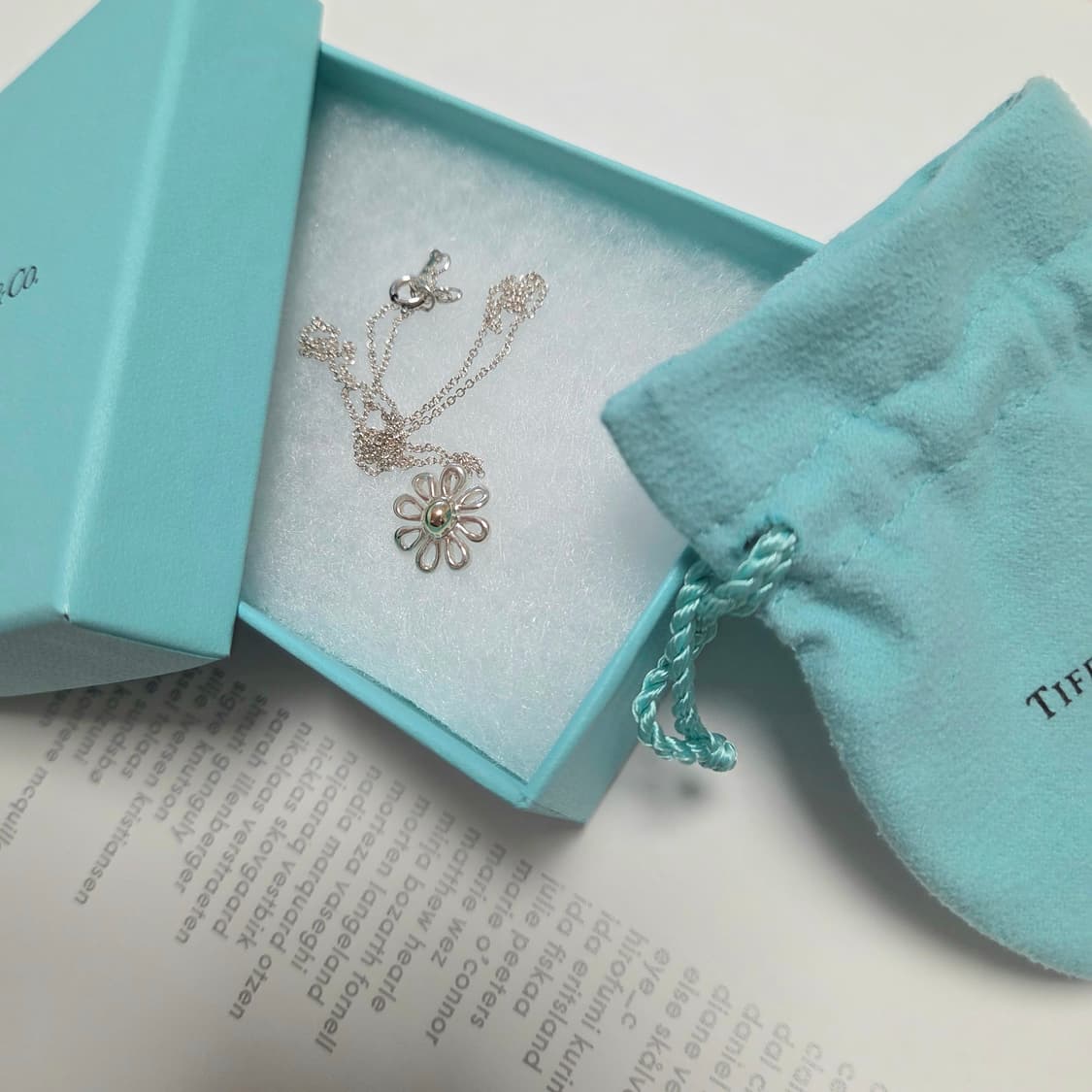 TIFFANY&Co. 티파니앤코 정품 18k골드 플라워 실버목걸이 상품이미지6