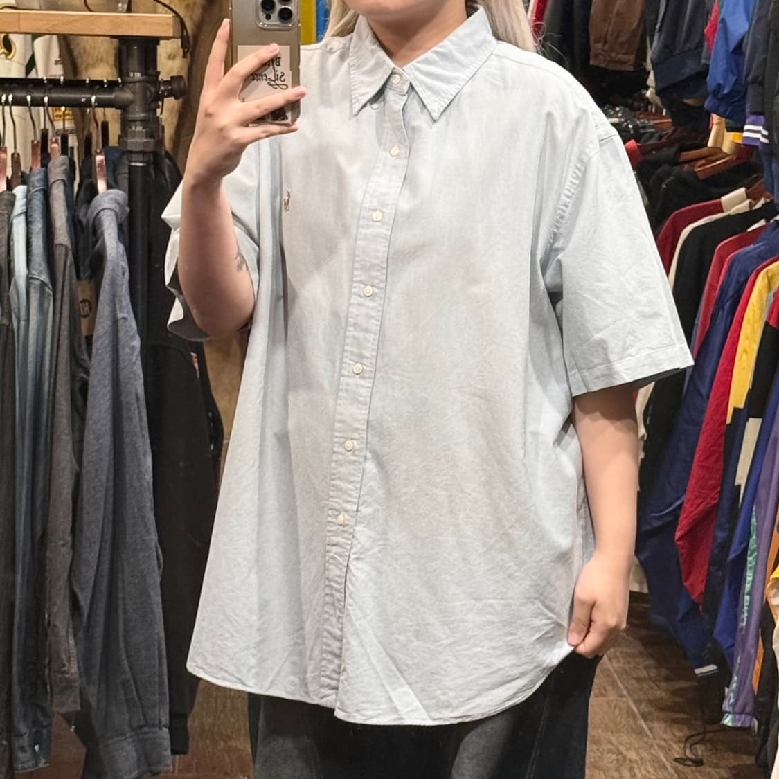 [HI] 폴로 랄프로렌 반팔셔츠 스카이블루 상품이미지4