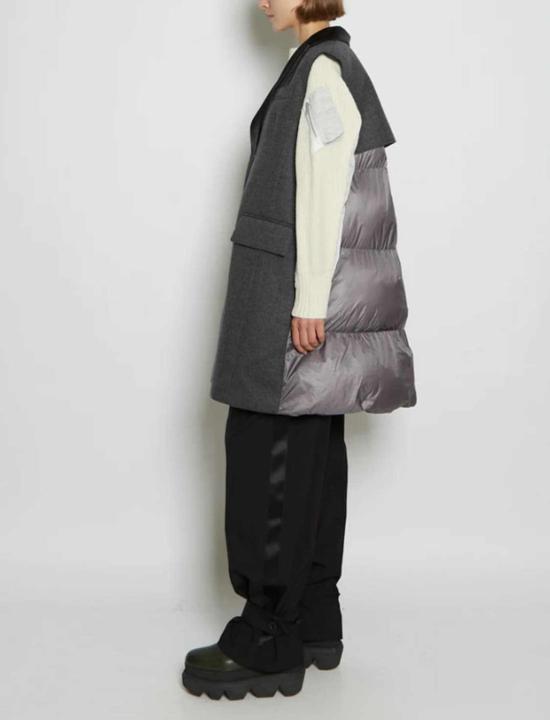사카이 패디드 패널 레이어드 더블 베스트 코트 상품이미지2