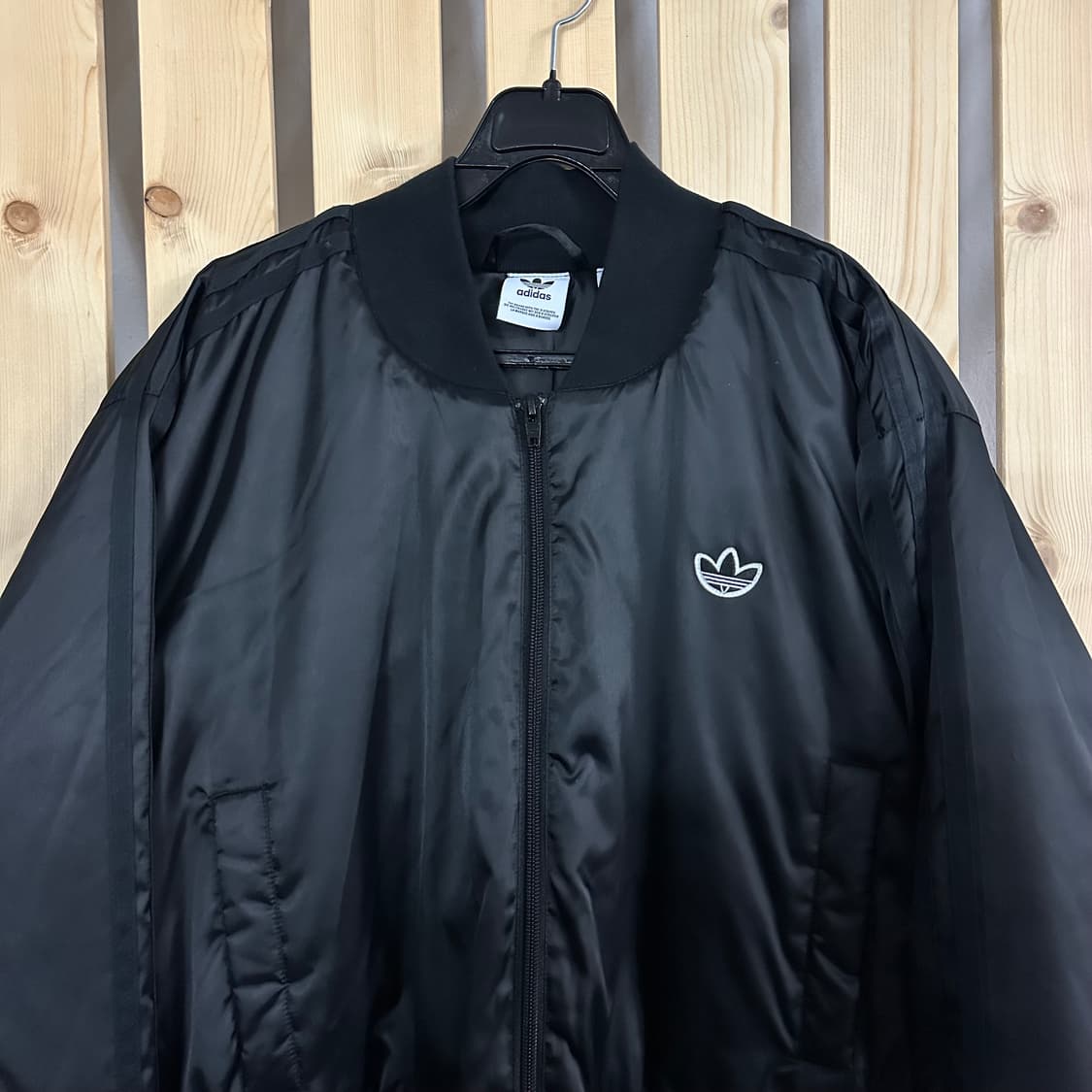(L) 아디다스 블랙 봄버 패딩 자켓 점퍼 상품이미지3