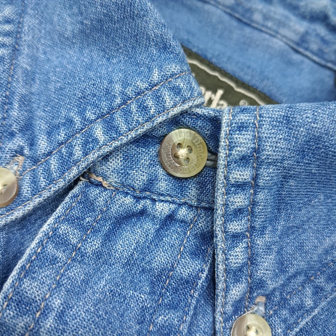 CL622 M 팀버랜드 90s 홍콩판 코튼 버튼다운 데님셔츠 남방 상품이미지5