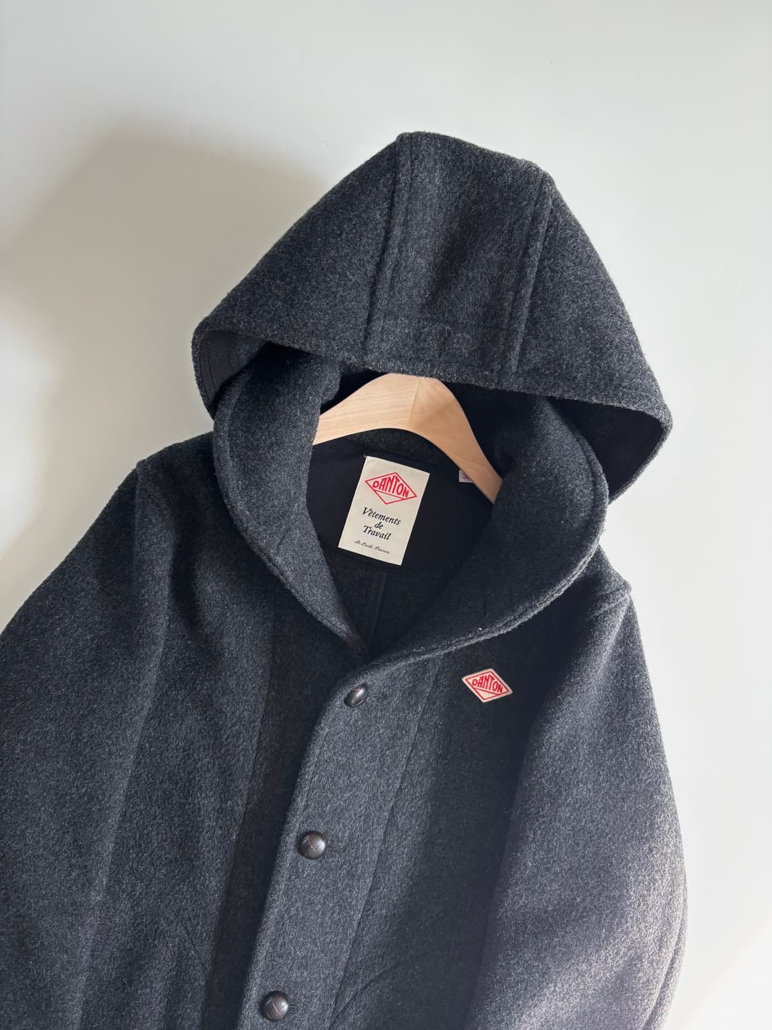 Danton 단톤 차콜컬러 울 후드 코트  상품이미지4