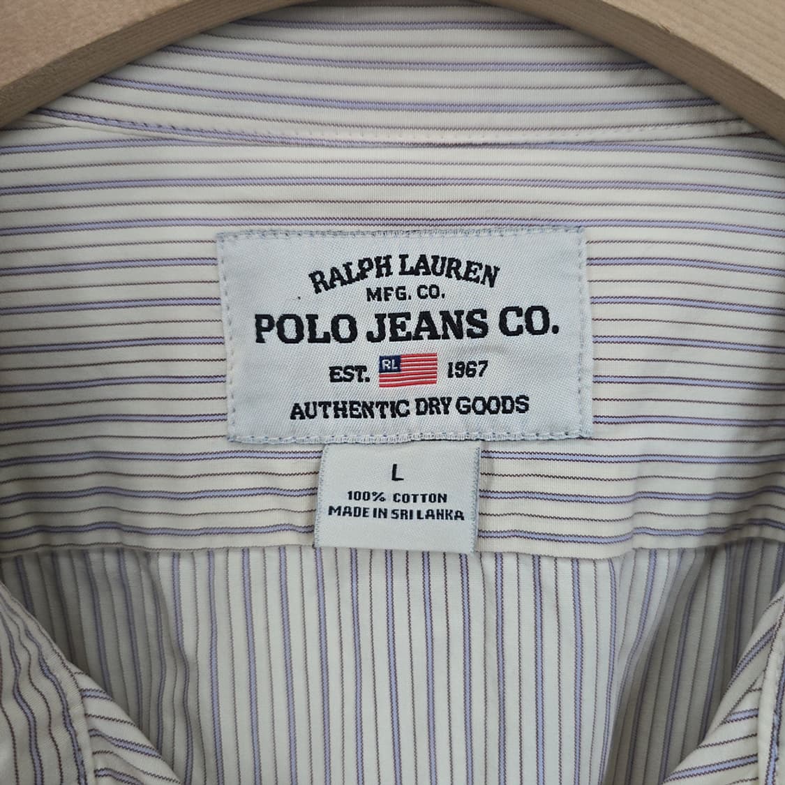남성 폴로 진스 Polo 스트라이프 셔츠 L 상품이미지6