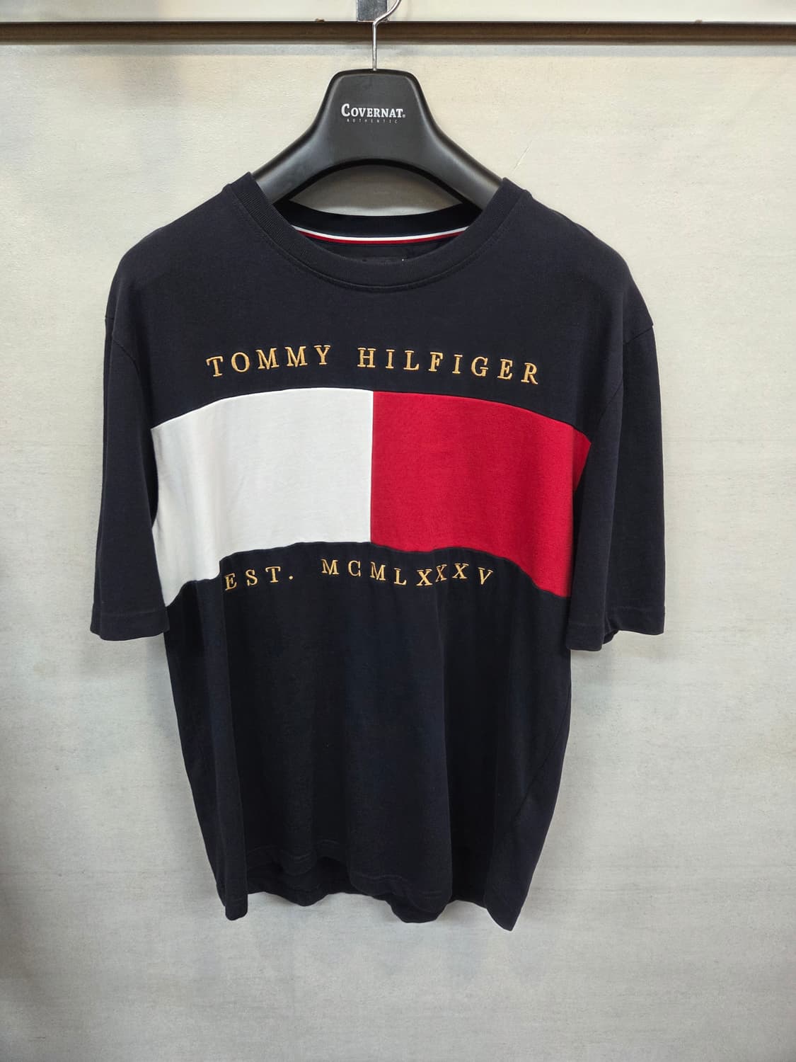 타미힐피거 빅플래그 골드 레터링 자수 반팔 L xl 상품이미지1