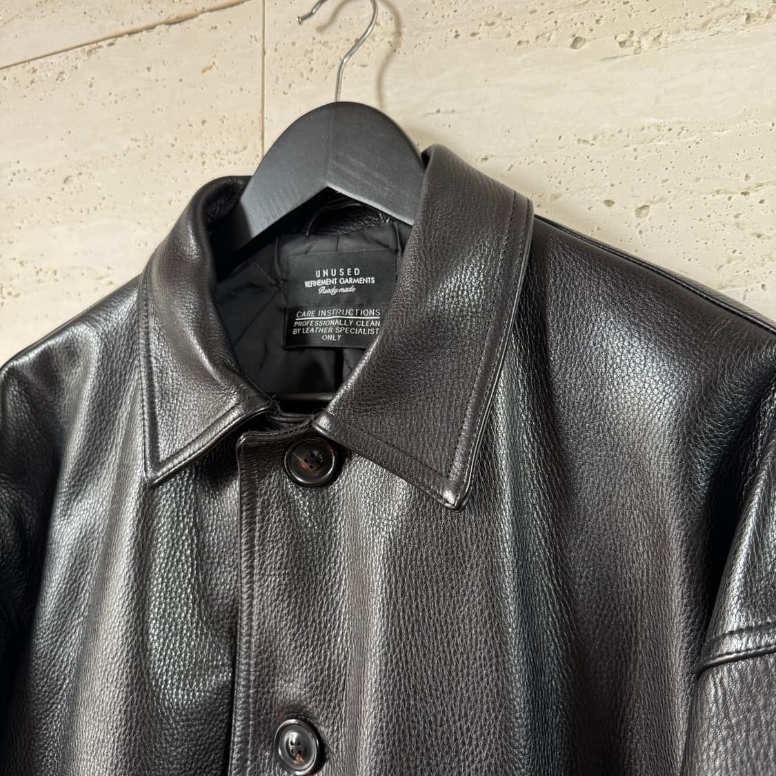 [3] 언유즈드 23AW 레더 카 코트 상품이미지4